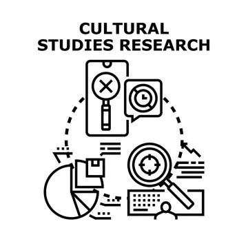 Cultural studies research concept exploring data analysis Stockillustratie