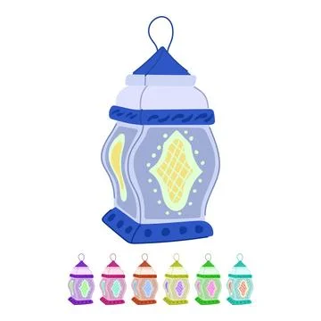 Culture arabic lantern vector cartoon graphic Stock Illustration