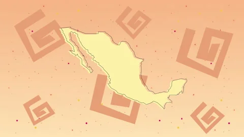 Culture aztec graphics pattern and mexican map animation Stock Footage 145794502