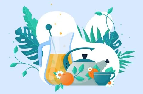 Culture of tea drinking Stock Illustration