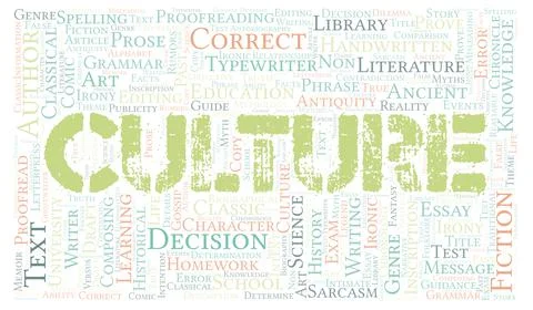 Culture typography word cloud create with the text only Stock Illustration