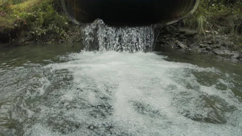 Culvert Draining Water Stock Footage 237545321