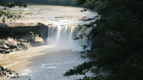 Cumberland Falls Time Lapse from High Above Overlook Stock Footage 60580037