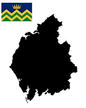 Cumbria county map flag vector silhouette illustration Stock Illustration
