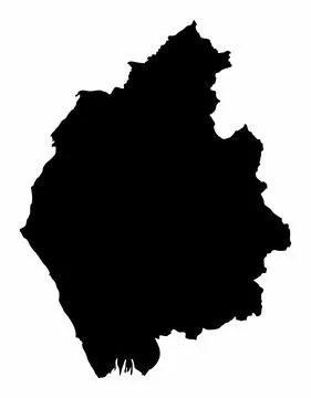 Cumbria county silhouette map Stock Illustration