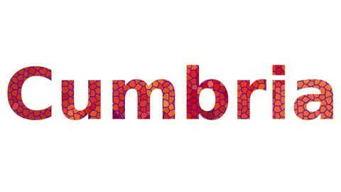 Cumbria text image stock design in colorful style letters Stock Illustration