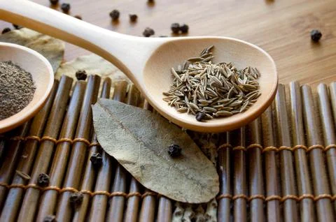 Cumin and pepper Stock Photos