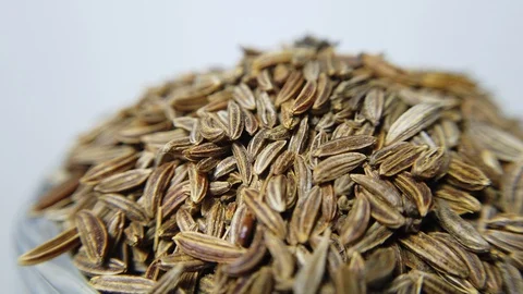 Cumin in closeup, looping 360 macro video Stock Footage 129802996