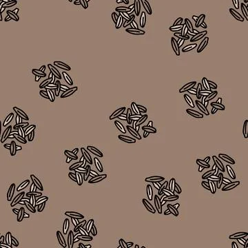 Cumin food herb vector seamless pattern Stock Illustration