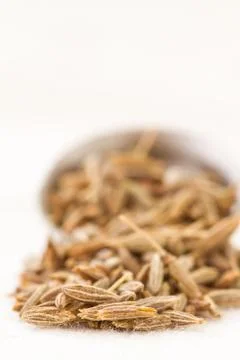 Cumin seeds and spoon Foto stock