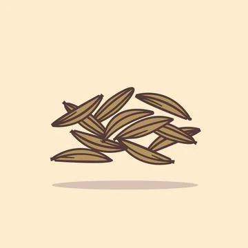 The cumin spice logo icon, cumin kitchen spice for the cooking industry Stock Illustration
