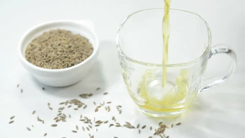 Cumin tea Stockbeeldmateriaal 132855914