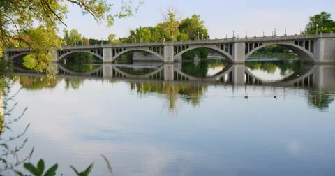 Cummings Bridge Reflecting in the Ottawa River Vidéo 64973058