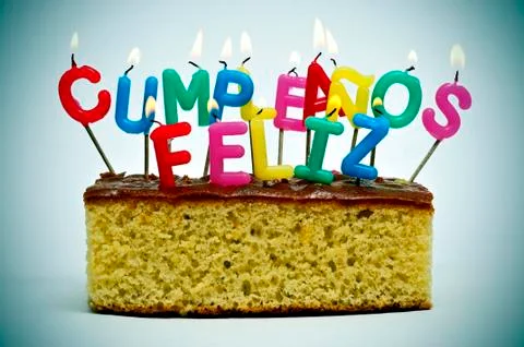 Cumpleanos feliz, happy birthday in spanish Stock Photos