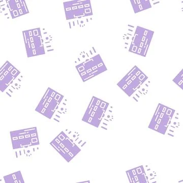Cumulative card glyph seamless pattern Stock Illustration