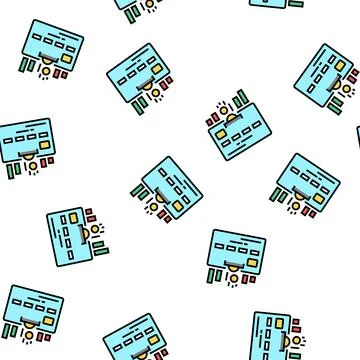 Cumulative card vector seamless pattern Stock Illustration