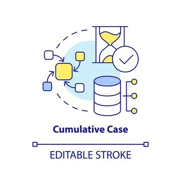 Cumulative case concept icon Stock Illustration