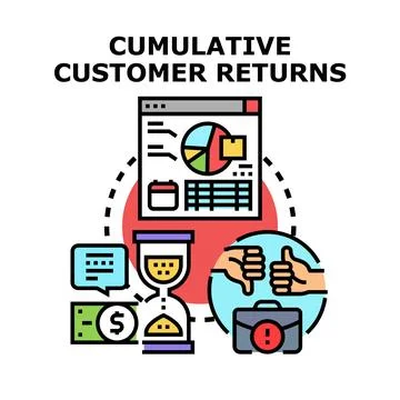 Cumulative customer returns concept vector illustration Stock Illustration
