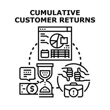 Cumulative customer returns concept vector illustration Stock Illustration