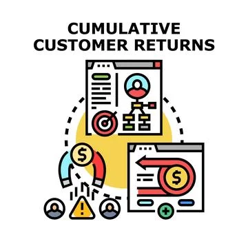 Cumulative customer returns managing process concept Stock Illustration