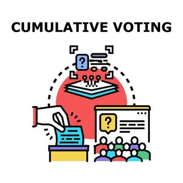 Cumulative voting concept exploring electoral process 스톡 일러스트