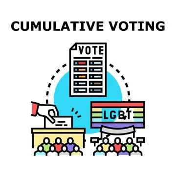 Cumulative voting electing diverse community candidates Stock Illustration