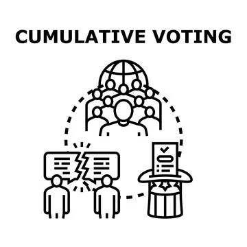 Cumulative voting system concept with people electing candidates Stock Illustration