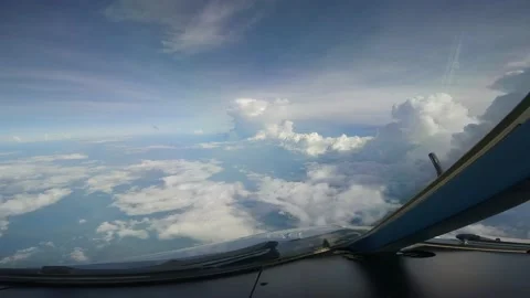 Cumulonimbus clouds from plane view Stock Footage 231657482