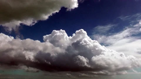 Cumulonimbus clouds storm clouds moody atmosphere Stock Footage 48641361