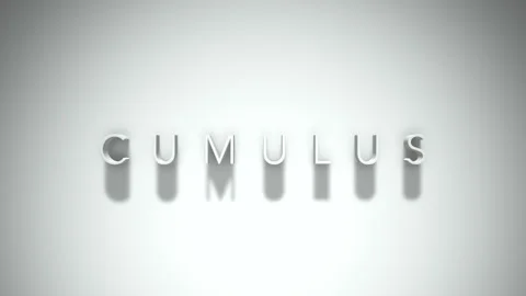 Cumulus 3D title animation with shadows on a white background Video stock 296521755
