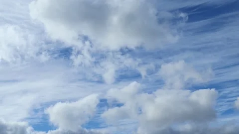 Cumulus and cirrus clouds Stock Footage 236542552