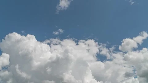 Cumulus and cirrus clouds move rapidly in the sky. Time lapse Video stock 296273547