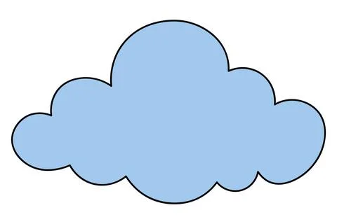 Cumulus blue cloud. Color vector illustration. Isolated on background. Stock Illustration