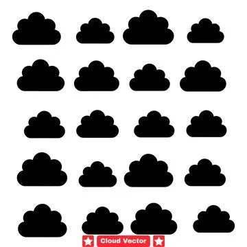 Cumulus Chronicles Exploring Creativity with Cloud Silhouettes Stock Illustration