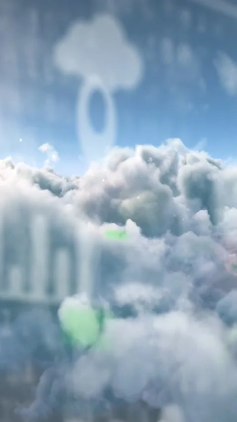 Cumulus cloud anchoring aerial view overlays fading in floating highlighting Stock Footage 330260595