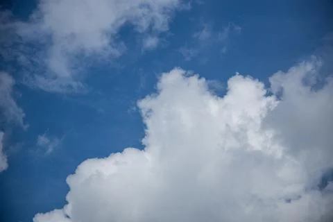 Cumulus cloud blue sky fluffy weather nature atmosphere outdoor view Stock Photos