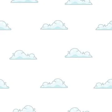 Cumulus cloud cartoon. Seamless pattern. Stock Illustration