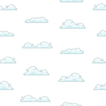 Cumulus cloud cartoon. Seamless pattern. Illustrazione stock
