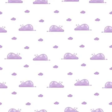 Cumulus cloud cartoon. Seamless pattern. Stockillustratie