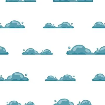 Cumulus cloud cartoon. Seamless pattern. イラスト素材