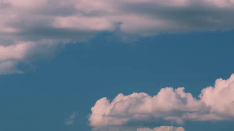 Cumulus Cloud Cloudscape. B Roll Blue Sky And Gray Cloud. Summer Blue Sky. White Stock Footage 261189479