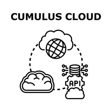 Cumulus cloud computing global network data api Stock Illustration