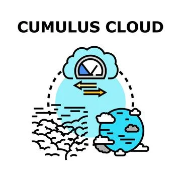 Cumulus cloud concept with weather forecast and global warming Stock Illustration