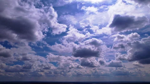 Cumulus cloud covered sky, aerial footage, jk01 Stock Footage 259489894