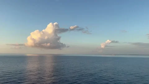 Cumulus cloud formation above Great Abaco island Bahams Stock Footage 167906403