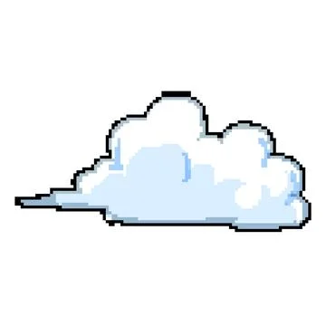 Cumulus cloud pixel art vector illustration Stock Illustration