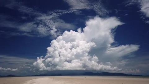 Cumulus cloud scape timelapse on the tropical island Stock Footage