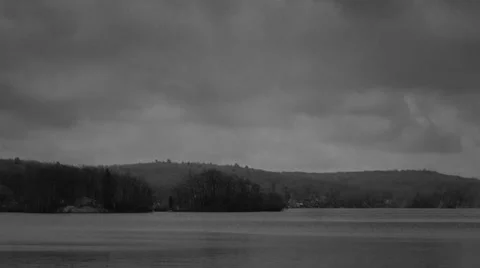 Cumulus Cloud Time lapse BW Overcast Dark and Scary Video stock 37580335