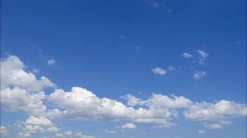 Cumulus clouds against the blue sky. Stock Footage 116991641