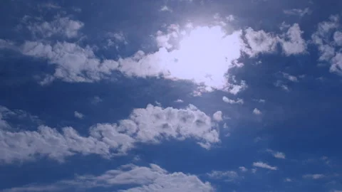 Cumulus Clouds Against The Blue Sky Stock Footage 147231196